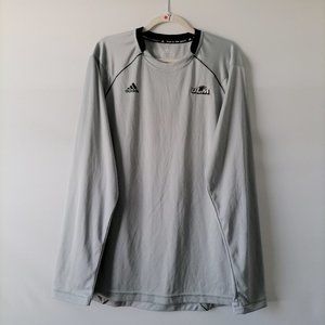 Adidas Climalite Womens Gray Long Sleeve Activewear Pullover T-Shirt Top Size XL